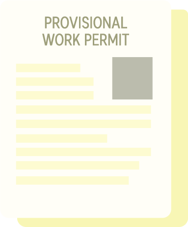 a sample picture of provisional work permit of the Philippines